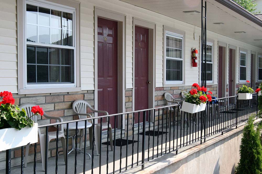 Motel room balcony